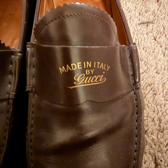 Gucci Men's Rich Brown Leather Loafers